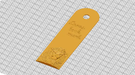 Lion Bookmark - 3D CAD Model 